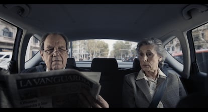 Jordi Pujol i Marta Ferrusola al cotxe oficial de l'expresident