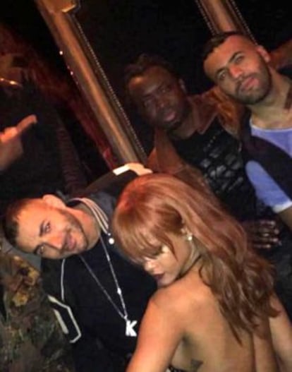 Karim Benzema y Rihanna, en una discoteca de Nueva York.