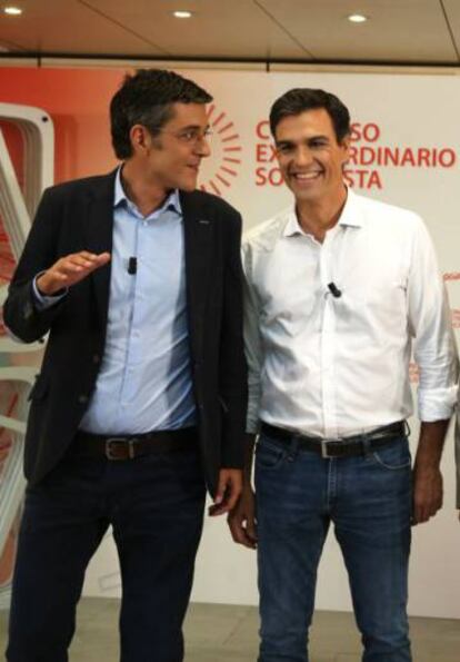 Eduardo Madina y Pedro Sánchez, en una imagen de archivo.