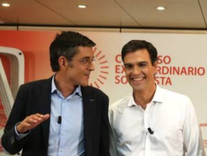 Eduardo Madina y Pedro Sánchez, en una imagen de archivo.