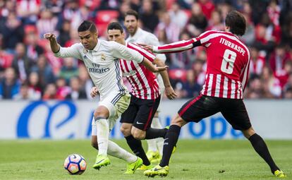 Casemiro, en el partido ante el Athletic. 