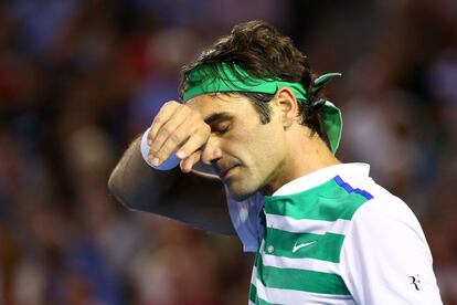 Roger Federer durante la semifinal de Australia ante Djokovic.