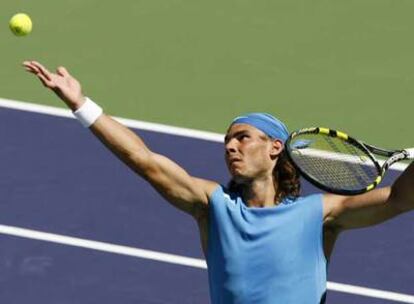 Rafael Nadal, en marzo, durante la final del torneo de Indian Wells, que ganó al serbio Novak Djokovic.