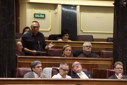 El portavoz de Compromís Joan Baldoví, en la sesión de control en el Congreso de los Diputados.