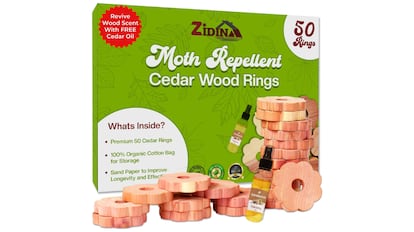 50 aros de madera con aceite esencial de cedro