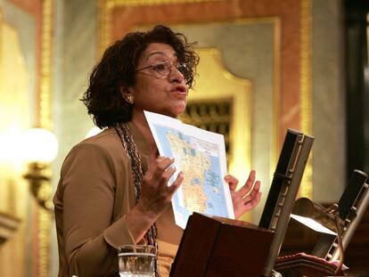 La diputada socialista Juana Serna, durante su intervención ayer en el Congreso.