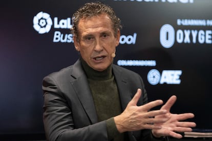 Jorge Valdano, confundador de Oxygen, uno de los socios de Global Players Program, durante la presentación del curso.