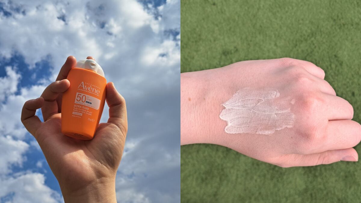 Prueba de textura del protector solar facial de Avène.