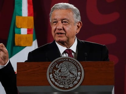 El presidente de México, Andrés Manuel López Obrador, durante su conferencia mañanera del 26 de octubre de 2022, en Ciudad de México.