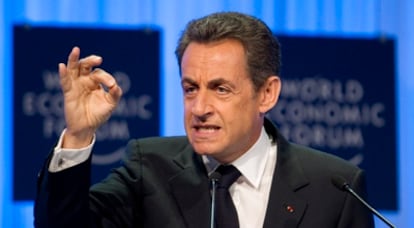 Un momento de la intervención del presidente francés en el Foro Económico Mundial.