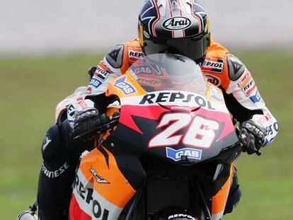 Dani Pedrosa, durante la celebración del Gran Premio de Malaisia.
