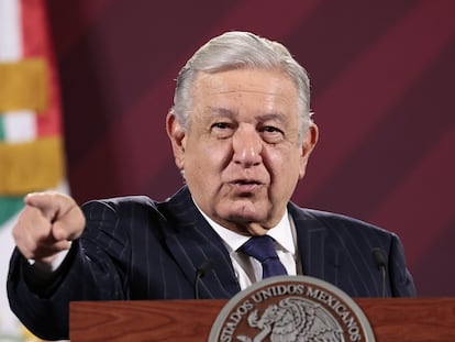 El presidente de México, Andrés Manuel López Obrador, durante su conferencia matutina de este jueves.