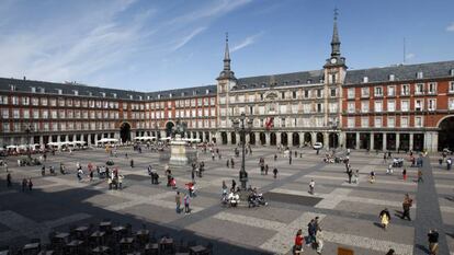 La Plaza Mayor de Madrid. 