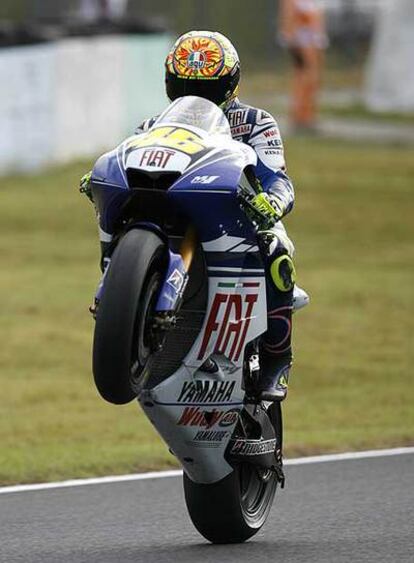 Valentino Rossi, en los entrenamientos de Motegi.