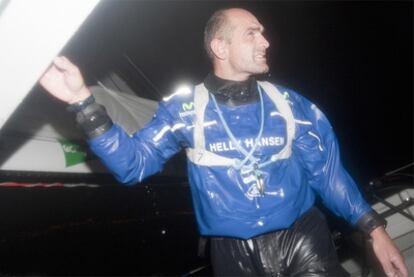 Xabi Fernández, durante la Barcelona World Race.
