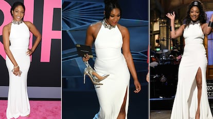 La emocionante historia del vestido blanco que Tiffany Haddish recicla sin parar