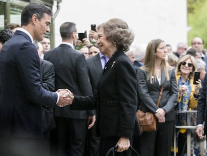 El president Sánchez i la reina Sofia al funeral de Montserrat Caballé.