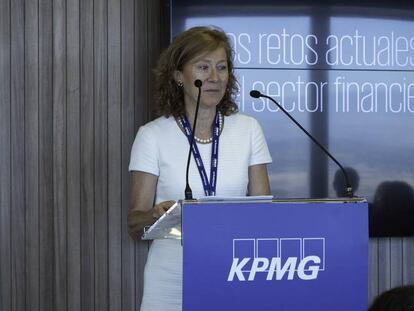 Margarita Delgado, subgobernadora del Banco de España, en las jornadas de KPMG en Madrid. 