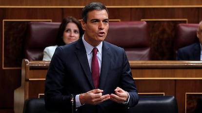 Spanish Prime Minister Pedro Sánchez in Congress on Wednesday.