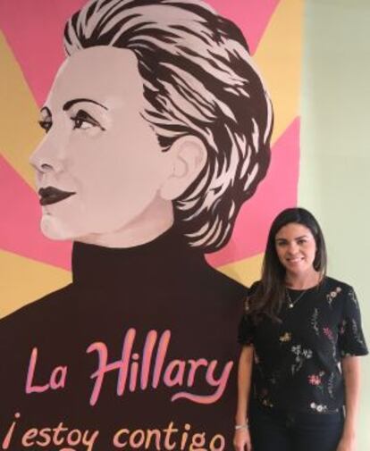 Natalie Montelongo, en la sede de la campaña de Clinton en el este de Las Vegas.