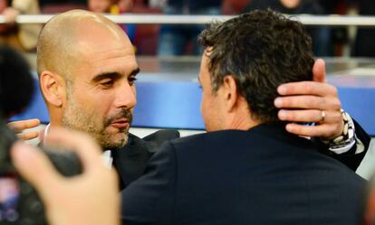 Guardiola y Luis Enrique, en la semifinal de la Champions de la temporada pasada.