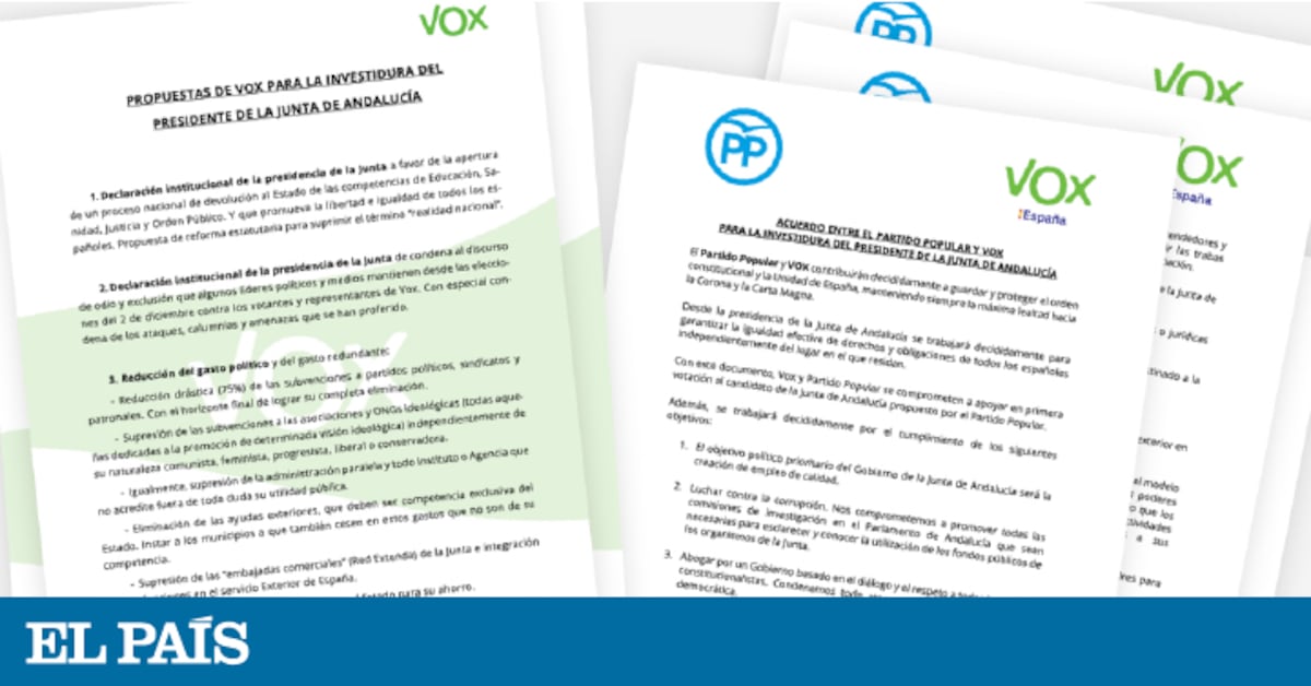Comparación de las propuestas de Vox con el pacto final del PP con el ...