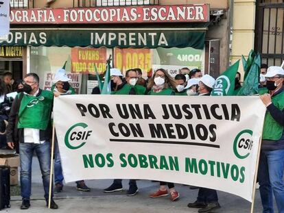 Protesta de funcionarios de Justicia.