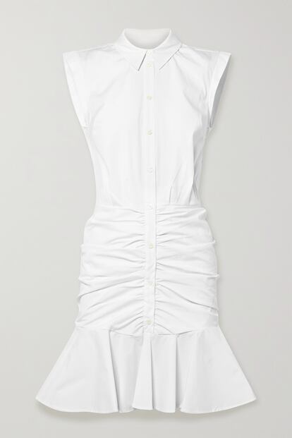 Si eres de las que piensas que en tu armario no debería haber nada más que una camisa blanca para vestir con estilo te gustará esta versión vestido de Veronica Beard.

450€