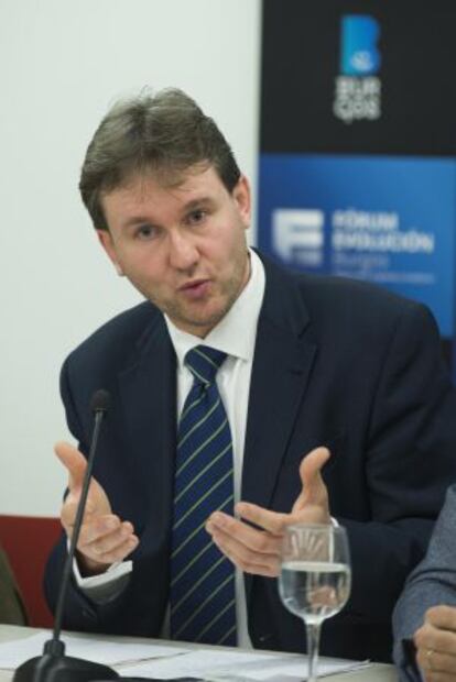 Javier Lacalle, durante la rueda de prensa del domingo. 