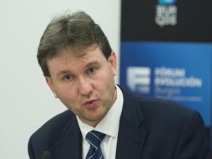 Javier Lacalle, durante la rueda de prensa del domingo. 