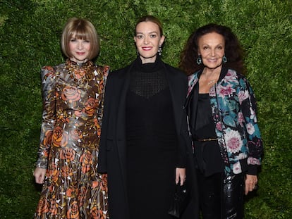 Anna Wintour, Marta Ortega y Diane von Furstenberg en laos CFDA / Vogue Fashion Fund 2019
