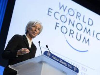 La directora gerente del Fondo Monetario Internacional (FMI), Christine Lagarde, ayer durante la sesión de apertura en el primer día de la 43 edición del Foro Económico Mundial en Davos (Suiza).