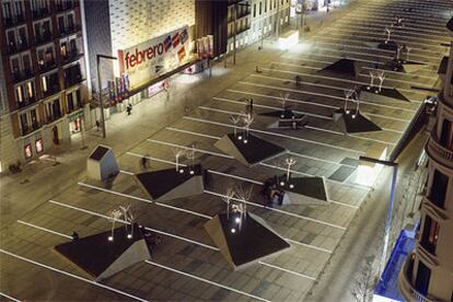 La nueva plaza de Dalí, en el barrio de Salamanca de Madrid, tras la intervención de Francisco Mangado.
Remodelación llevada a cabo por Mangado en el entorno de la catedral de Burdeos.