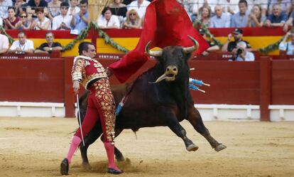 Manzanares da un pase a su primer toro