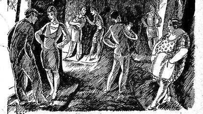 Dibuix de Martí Bas i Blasi a 'L'Esquella de la Torratxa'.