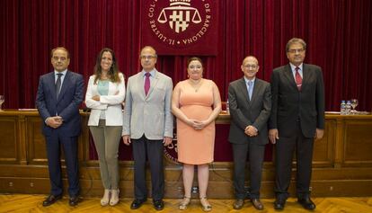 Desde la izquierda, Pint&oacute;, Gay, Labella, Gonz&aacute;lez, Pa&ntilde;os y Riera.