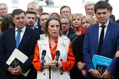 La portavoz parlamentaria del PP, Cuca Gamarra, el viernes en el Congreso de los Diputados en Madrid.