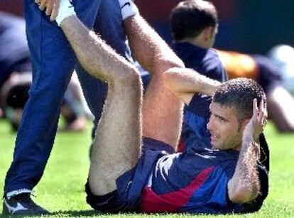 Guardiola, en un momento del entrenamiento de ayer.