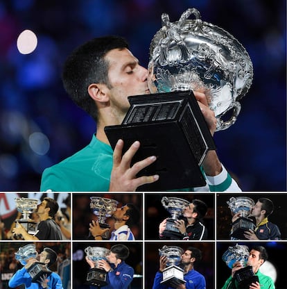 Las nueve conquistas de Djokovic en Australia.