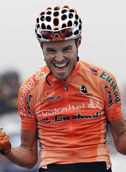Samuel Sánchez celebra su victoria