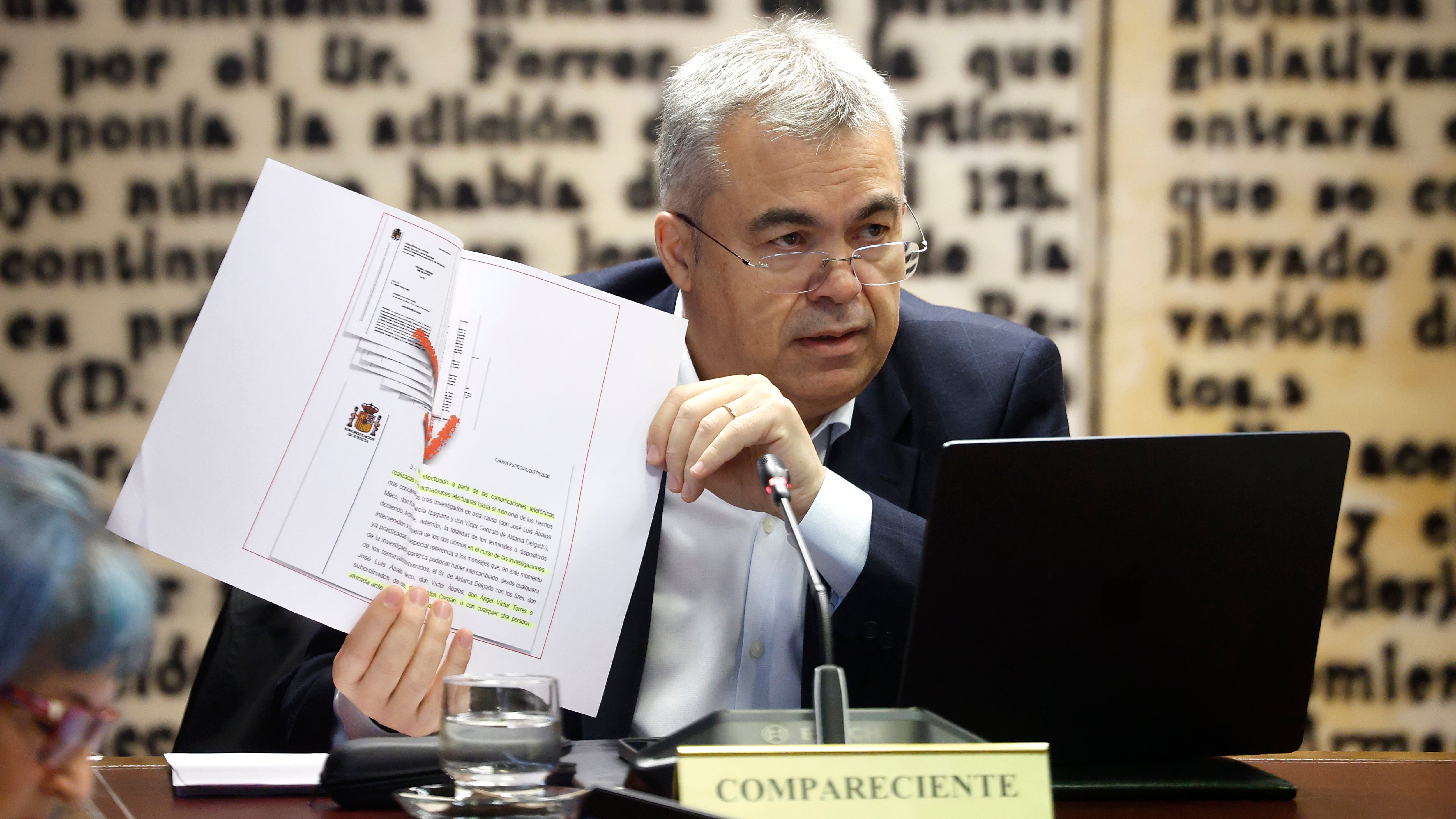 El ex secretario de Organización del PSOE, Santos Cerdán, durante su comparecencia en el Senado el pasado diciembre. 