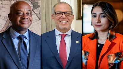 Laura Sarabia, Alfredo Saade y Luis Gilberto Murillo.