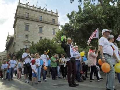 Protesta contra la pol&iacute;tica educativa de la Generalitat en Valencia.