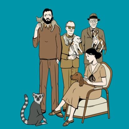 Portada del libro 'Perros, gatos y lémures. Los escritores y sus animales'.