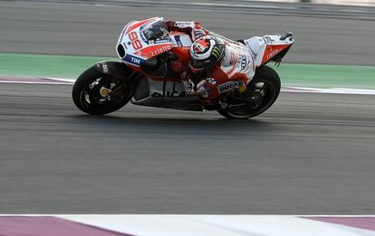 Lorenzo, durante la carrera del GP de Qatar.