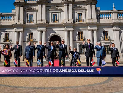 Foto de familia de los mandatarios de ProSur, en Chile, en 2019.