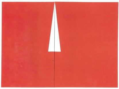 'Red with White Triangle', de 1961. En 2016, el Whitney Museum de Nueva York le dedicará por fin una retrospectiva.