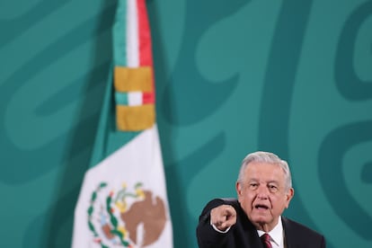 El presidente mexicano, Andrés Manuel López Obrador, durante una conferencia matutina.