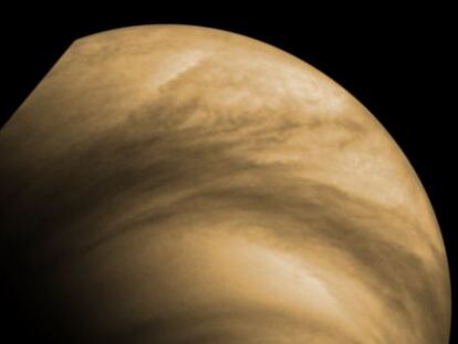 Capa alta de nubes en Venus fotografiada por la sonda autom&aacute;tica &lsquo;Venus Express&rsquo;.
 