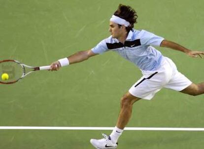 Roger Federer, durante su partido con Andy Roddick.